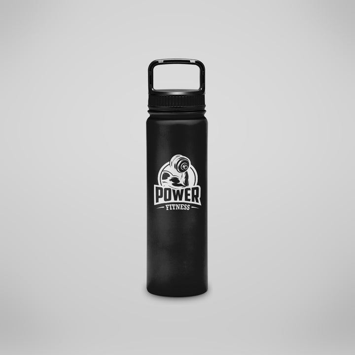Stainless Steel Laser Engraved Water Bottle with Sturdy Grip Handle - 23.5 oz
