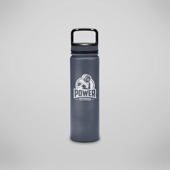 Stainless Steel Laser Engraved Water Bottle with Sturdy Grip Handle - 23.5 oz